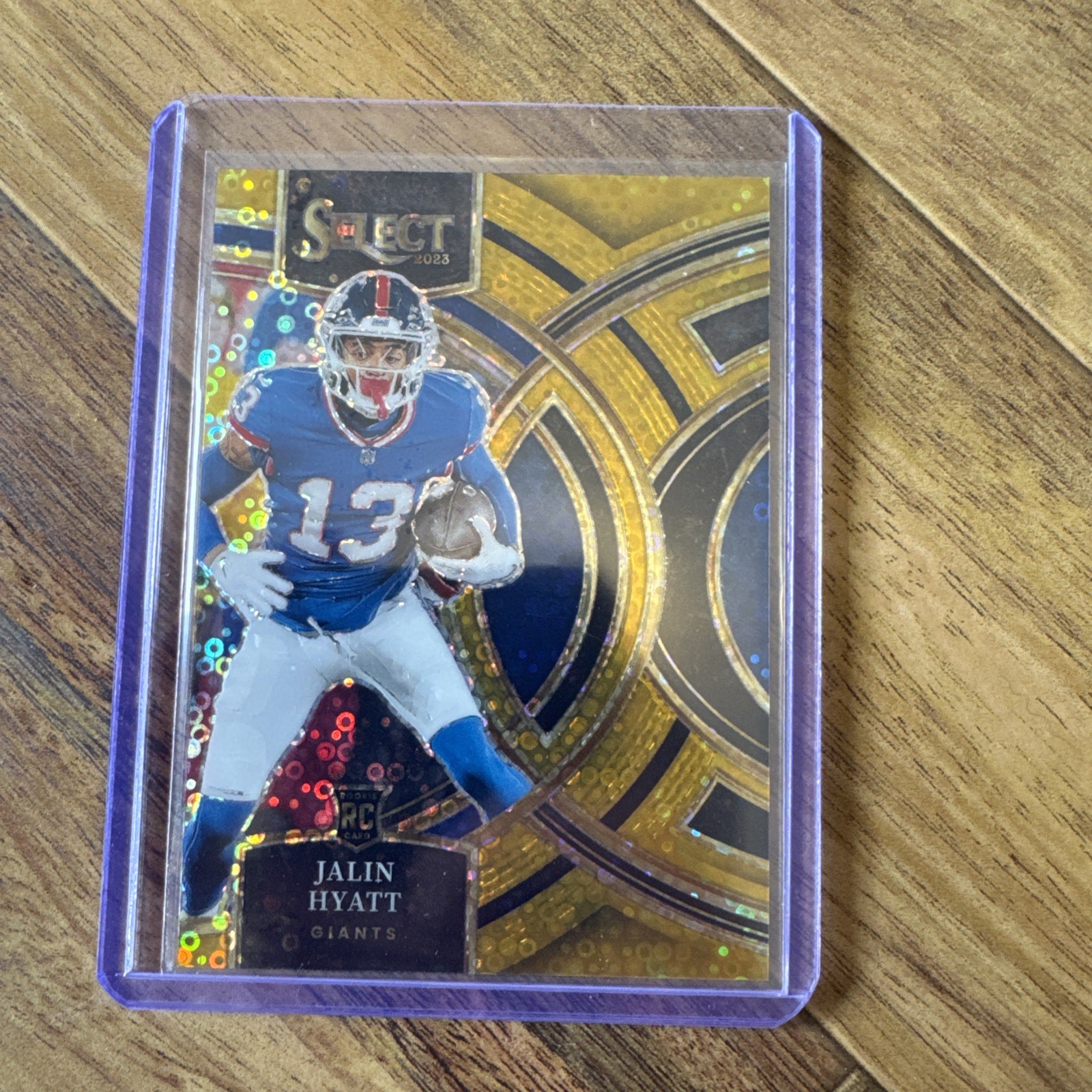 2023 Panini Select Premier Level Gold Disco Prizm RC Jalin Hyatt /10 GIANTS