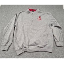 Colosseum Alabama Crimson Tide Mens XXL Quarter Zip Sweatshirt Gray Heather Red