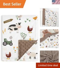 Breathable 30 x 40 Inch Baby Blanket - Lightweight Minky with Animal Print