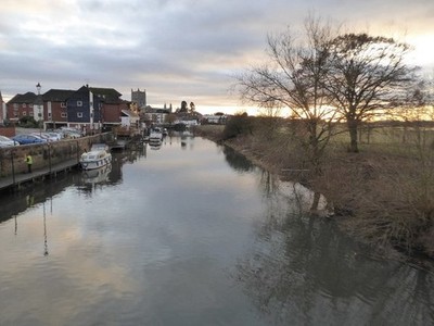 Foto 6x4 Mill Avon, Tewkesbury bei Tewkesbury der Fluss Avon teilt sich, Mühle c2017