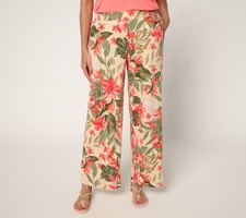 Cuddl Duds Flexwear Straight Leg Lounge Pant CoralJungleFlrl M New