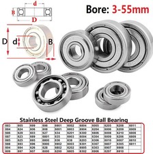 Kugellager Rillenkugellager Edelstahl Bohrung 3mm bis 55mm ZZ Metall abgeschirmt