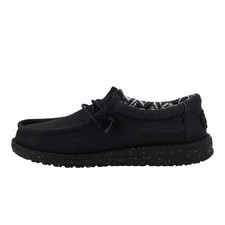 Hey Dude Youth Wally Stretch Black Casual Kids Shoes 40050-001- Choose Size