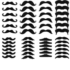 Fake Mustache, Mustaches Self Adhesive, 48 Pcs 48 PCS, 48 Pieces Black
