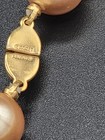 Vintage Monet Graduated Champagne Pearl Choker Necklace Gold Plated 17 In — photo 9