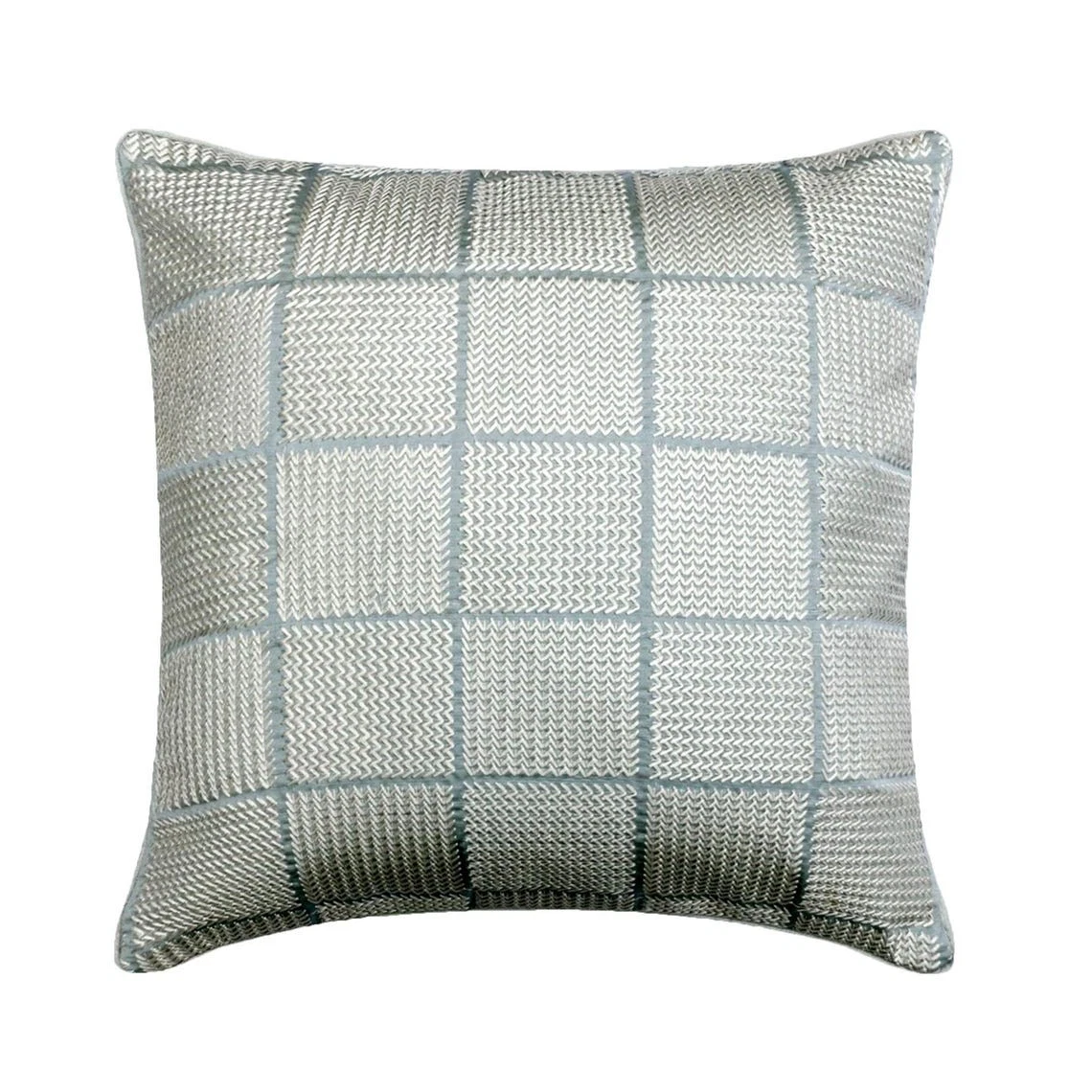 Square Cushion Cover Blue 16"x16", Home Decor Silk Contemporary - Chevron Sky