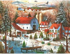 1000 Piece Jigsaw Puzzle Winter Farm Scene