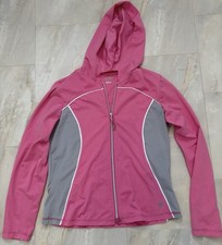 Oleg Cassini Sport - Women  s Size S - Hooded Jacket Pink Gray Athletic Full Zip