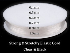 Elastic Clear Stretchy Thread 0.4mm - 1mm String Cord Beading Strong Invisible