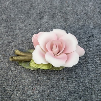 NEW - Vtg Napolean Porcelain D'Arte Pink Rose Figurine Table Decor Italy