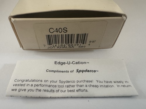 Spyderco C40S Jot Singh Khalsa SN # 589 con SpyderEdge. *NUEVO EN CAJA RARO!!! - Imagen 11 de 11