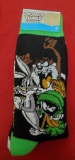 LOONEY TUNES Bugs Marvin Taz SOCKS Crew Socks 2-pairs Novelty Shoe Size 6-12 NEW