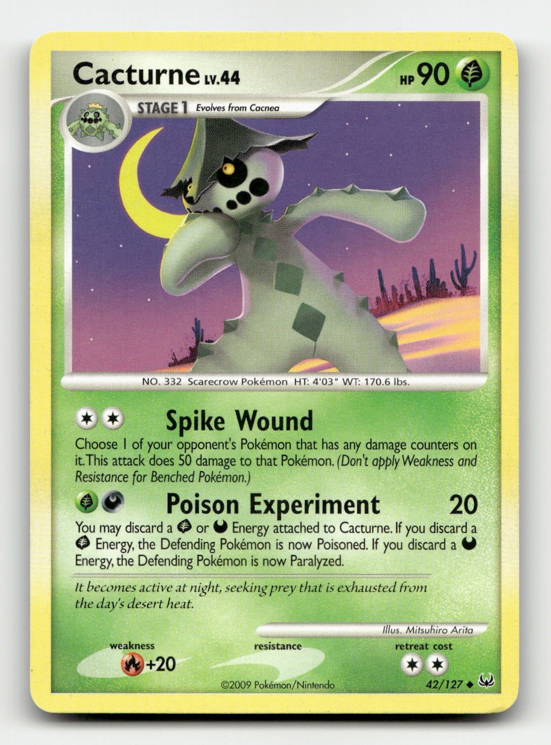 Cacturne 42/127 Platinum Pokemon
