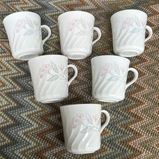 Corning Ware Floral Coffee Mugs Set Of 6 Corelle Cottagecore Spring Made In USA