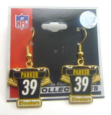 Pittsburgh Steelers Willie Parker Jersey Charm Earrings - NFL Lic Jewelry Minkah