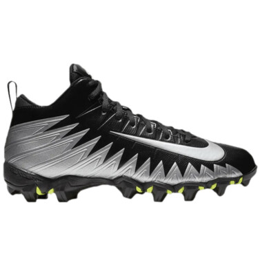 Nike Football Cleats Alpha Menace Shoes Mens 11 Black Silver Mid 878122-001 Nike Alpha Menace Shark Black Silver Football Cleat 878122  main image 3