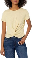 VELVET By Graham & Spencer Melli Twist Front Tee Top Pineapple S $95 D11