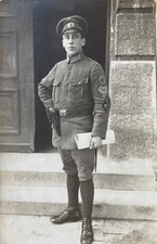 ORIGINAL! POST WWI GERMAN FREIKORPS EPP ARMED FELDWEBEL PHOTO POSTCARD RPPC