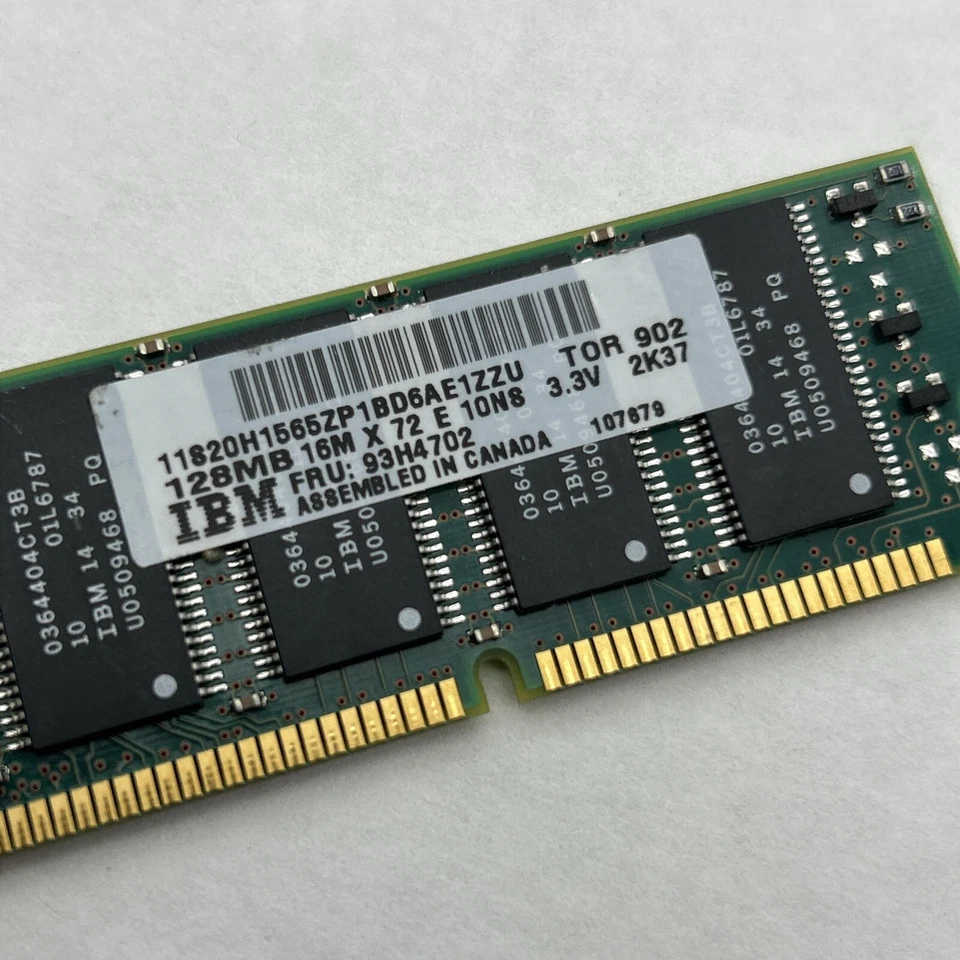 128MB 200-Pin SDRAM DIMM PC66 Memory 16x72 IBM Fru 93H4702 ECC PC-66 - Image 2 of 4
