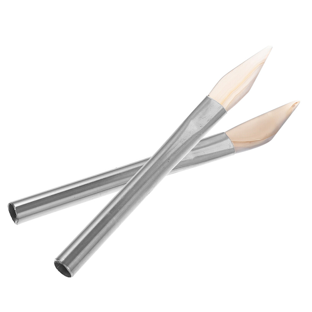 2Pcs Agate Burnisher with Handle Agate Polishing Burnisher Jewelry