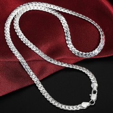 Silberkette od Goldkette 6mm Breit 925er Sterlingsilber Halskette Armband modern