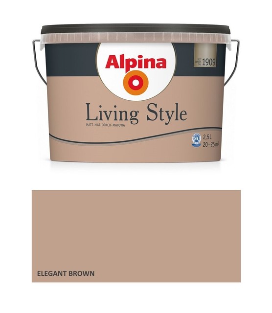 Alpina Living Style Wandfarbe Innenfarbe matt 2 5 L elegant Brown braun günstig kaufen  eBay