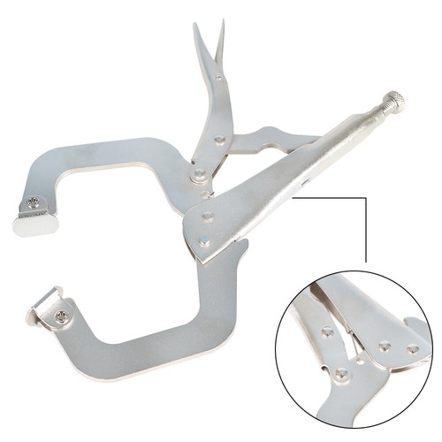 10 pc 11" Swivel Pad Locking C-Clamp Locking Pliers Entrained Rotary Gasket US - Picture 6 of 9