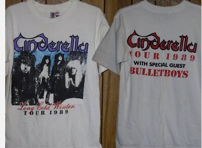Cinderella Concert Tour T Shirt Vintage 1989 Long Cold Winter Bulletboys