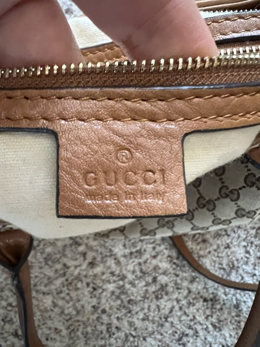 Authentic GUCCI Heart Bit 2Way Tote Bag GG Canvas Leather 269957