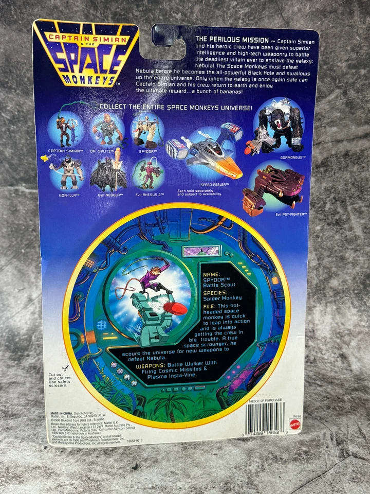 Mattel Captain Simian and the Space Monkeys Battle Scout Spydor *Sellado de fábrica* Foto 3 de 4