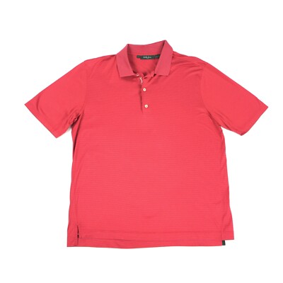 Bobby Jones Striped Short Sleeve Golf Shirt Size Large Mens Red Blue L Tennis