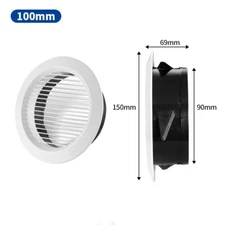 Round Air Vent 4" 100mm Screen Grille Cover Louver Straight Line