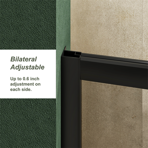 60.in W x 72.in H Single Sliding Shower Door 1/5 inch Thick Clear Tempered Glass - Picture 5 of 7