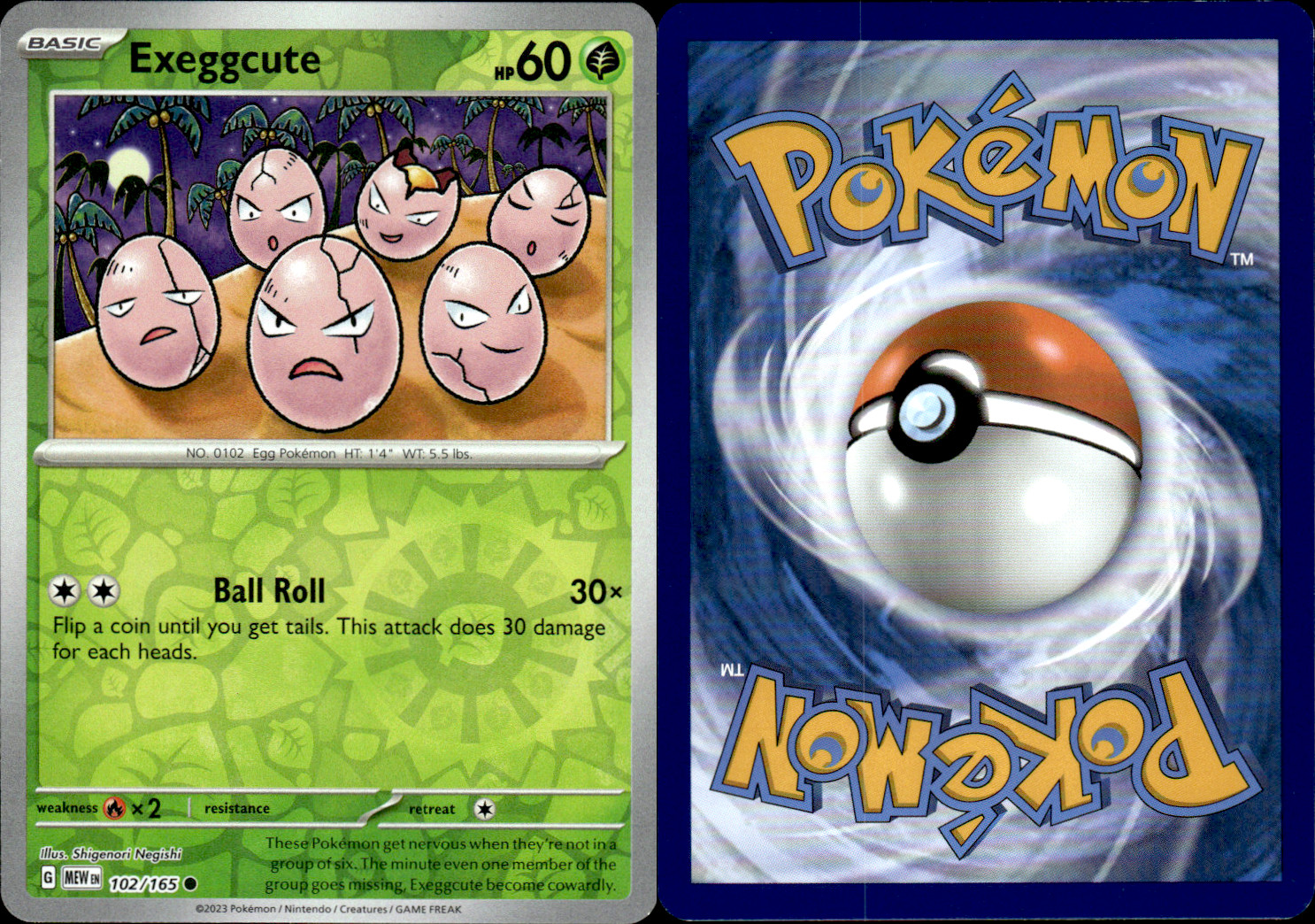 Pokemon Exeggcute Scarlet & Violet 151 Reverse Holo 102/165 English NM