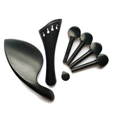 4/4 Size Violin Ebony Fitting Set Harp Style Tailpiece Chinrest Pegs Endpin