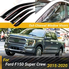 Fits Ford F150 Crew Cab / Super Crew 2015-20 Window Visor Rain Guards Deflectors