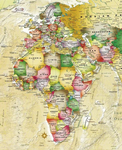 World Map Poster Large Classroom USA Wall Print, 24"x36", Unframed, Multicolor - Picture 6 of 7