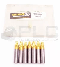 PACK OF 7 NEW ALLIANCE CNC 34525050-45 4443-03 MILL SINGLE END CARB 7.5MM 4 FLU