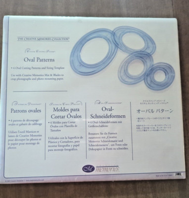 2005 Creative Memories 4 pc Oval Cutting Patterns Cutting System Scrapbooking 