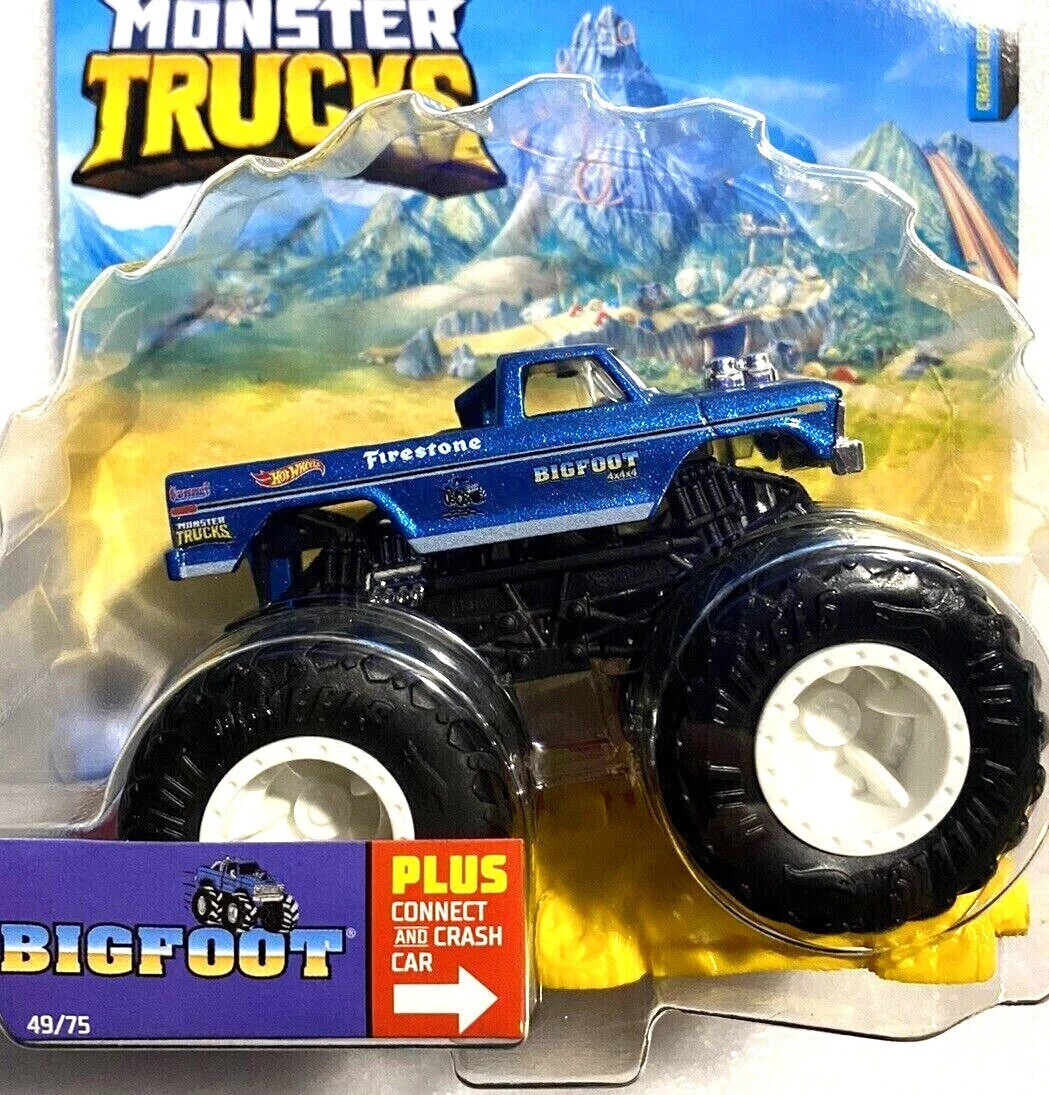 Hot Wheels Car Monster Trucks Big Foot Connect And Crash Car Collector  Edition Metal Diecast Model Cars Kids Toys Gift