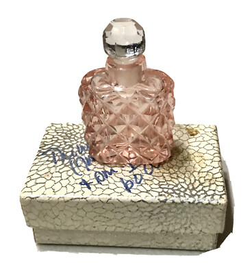 Vintage Antique Crystal Glass Pink Perfume Snuff Box Bottle Case Holder Old Ebay