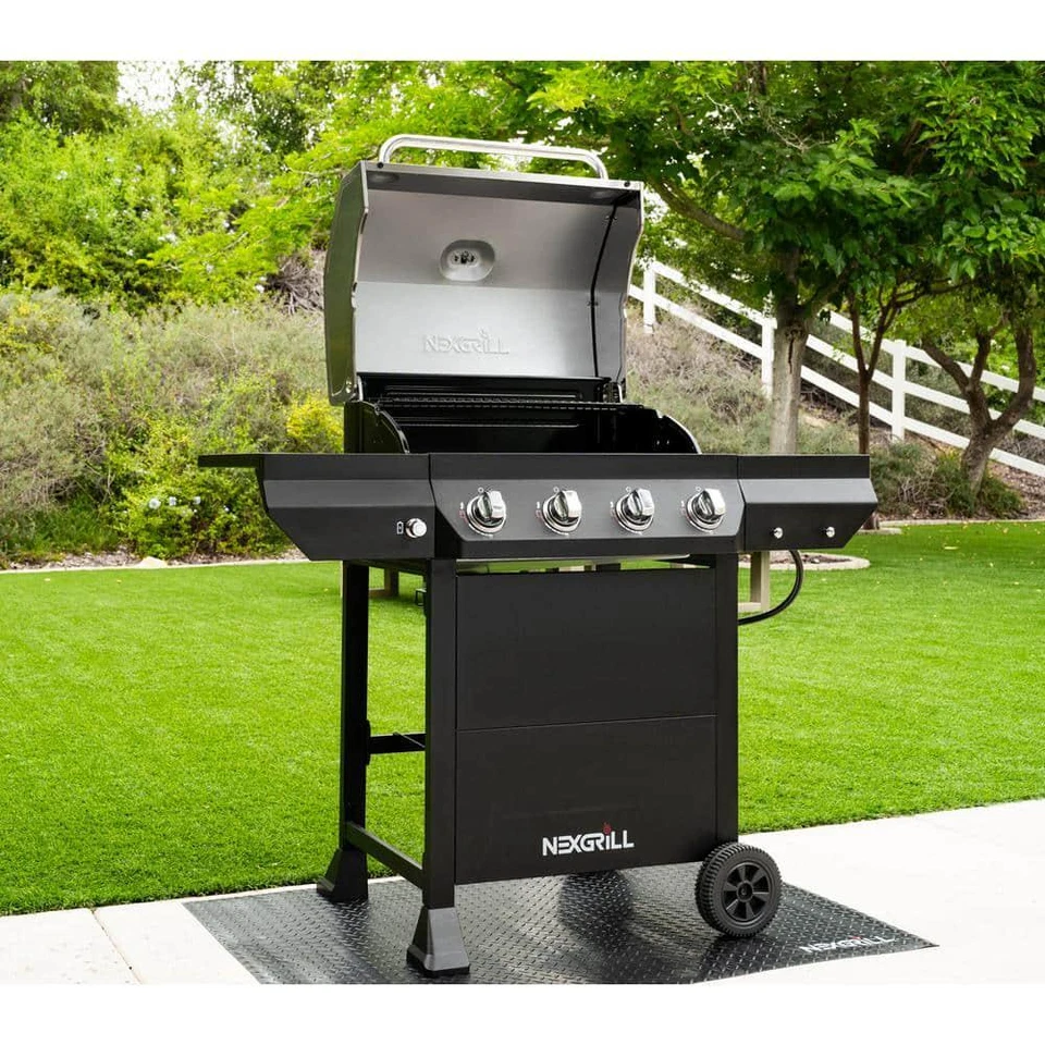 Parrilla de gas propano Nexgrill 4 quemadores de acero inoxidable termómetro térmico negro Foto 3 de 4