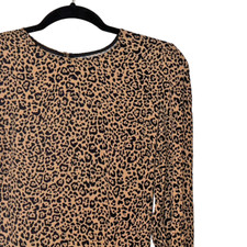 Reformation Leopard Print Port Midi Three Quarter Sleeve Dress - Size 6