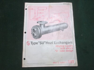 1973  Bell & Gossett Type ''SU'' Heat Exchanger Catalog- Bulletin C-120.1 ~ GO