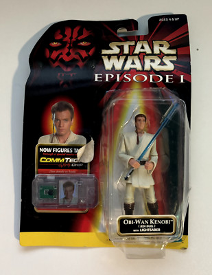 Star Wars Episode I Ob-Wan Kenobi CommTech Action Figure, Original and Sealed