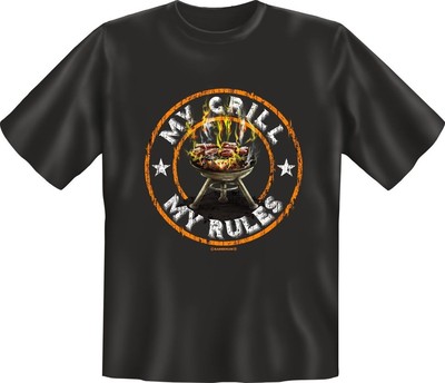 T-Shirt BBQ grillen - MY GRILL MY RULES - Grösse S - XXXL
