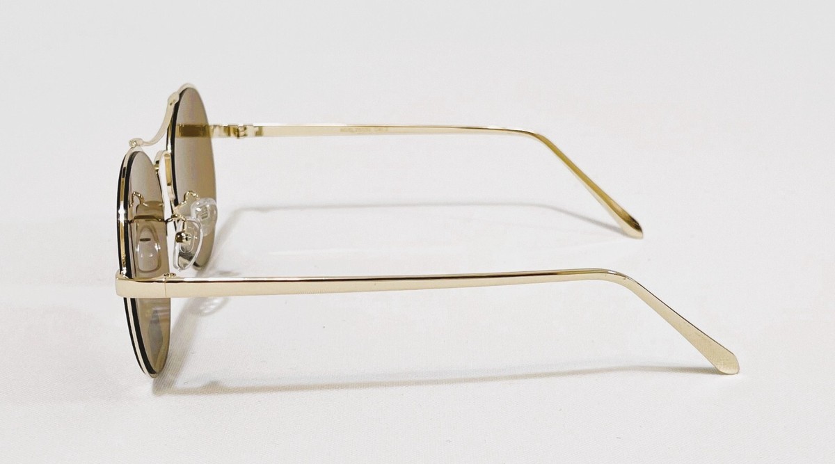 Giselle Sunglasses Round Circle Fashion Flat Lens Thin Metal 