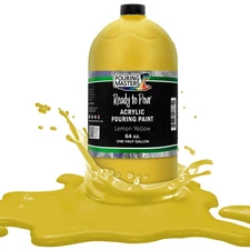 Pouring Masters Lemon Yellow 64-Ounce Bottle Water-Based Acrylic Pouring Paint