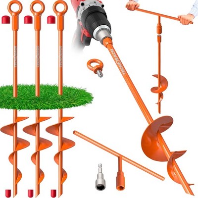 18'' Heavy Duty Ground Anchors Kit (Orange 4 Pcs) - Shed Tree Tent Dog Canopy ...