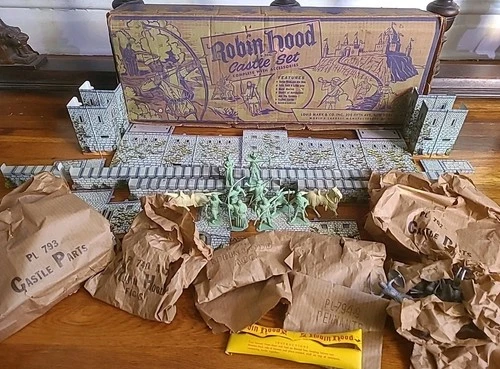 Marx Toys -  Robin Hood Castle Playset UNUSED w/Orig Bags